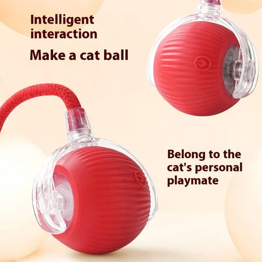 Jouets pour chats rechargeables Interaction intelligente et interactive pour animaux de compagnie Jouet à boule roulante automatique Accessoires pour chats Balle électrique pour chien